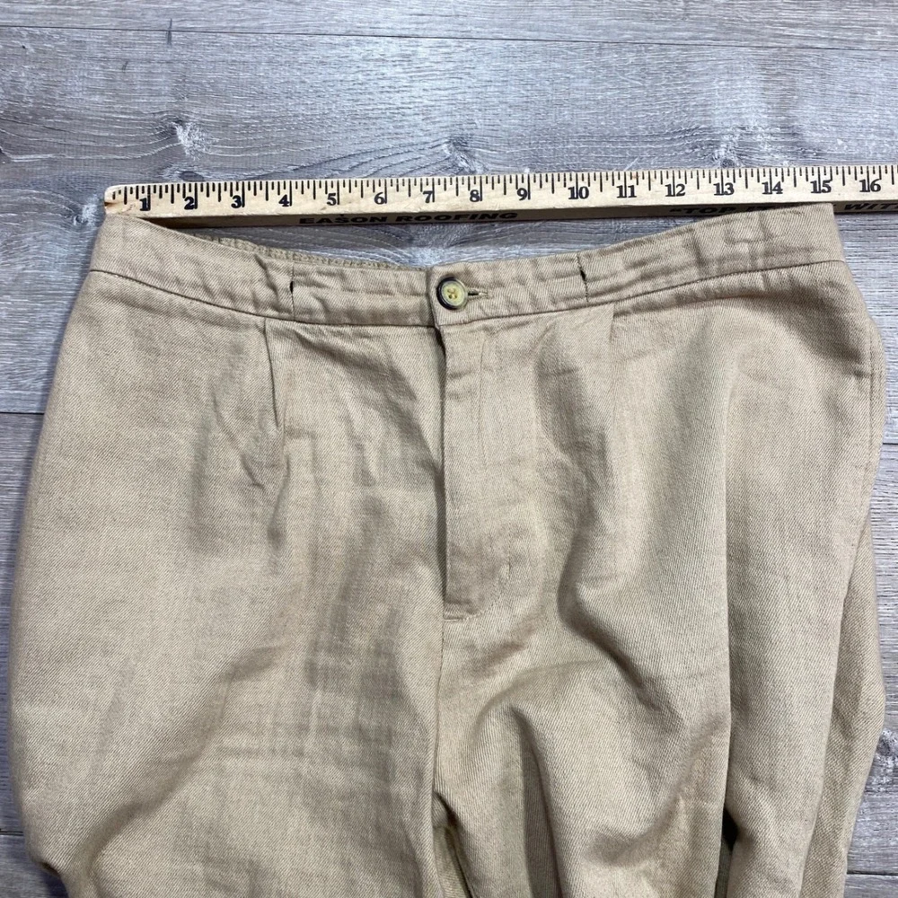 Marfinno Men's‎ Khaki Chino Pants Relaxed Fit Pleated Casual Trousers Size 34